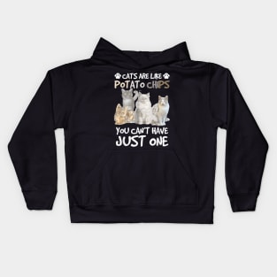 Cats Are Like Potato Chips You Can Not Have Just One Funny Kids Hoodie